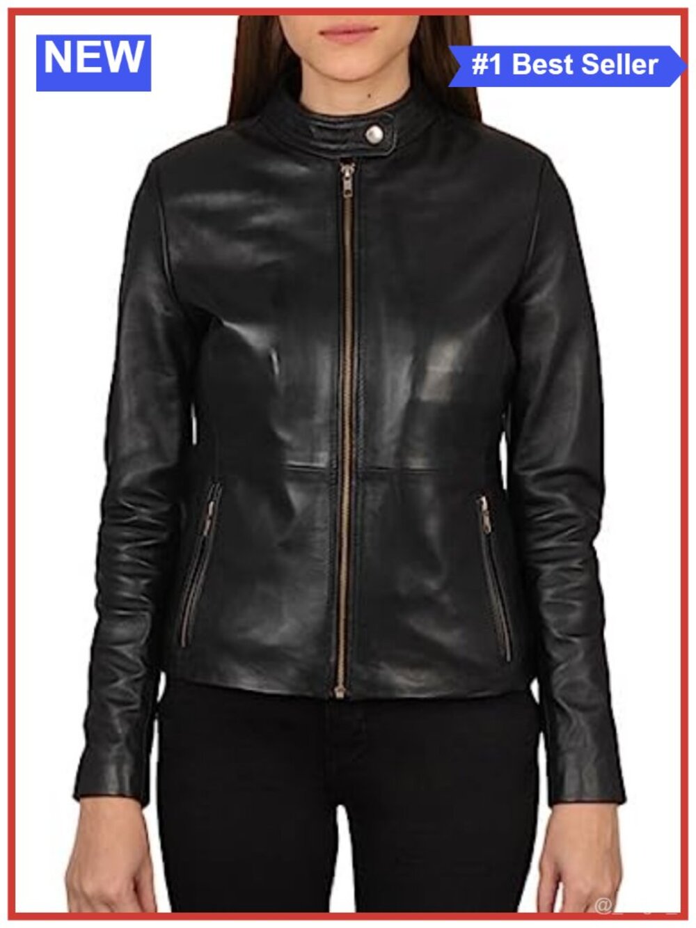 Lambskin Leather Jacket Quilted Lining Notch Collar Long Sleeve Women's
